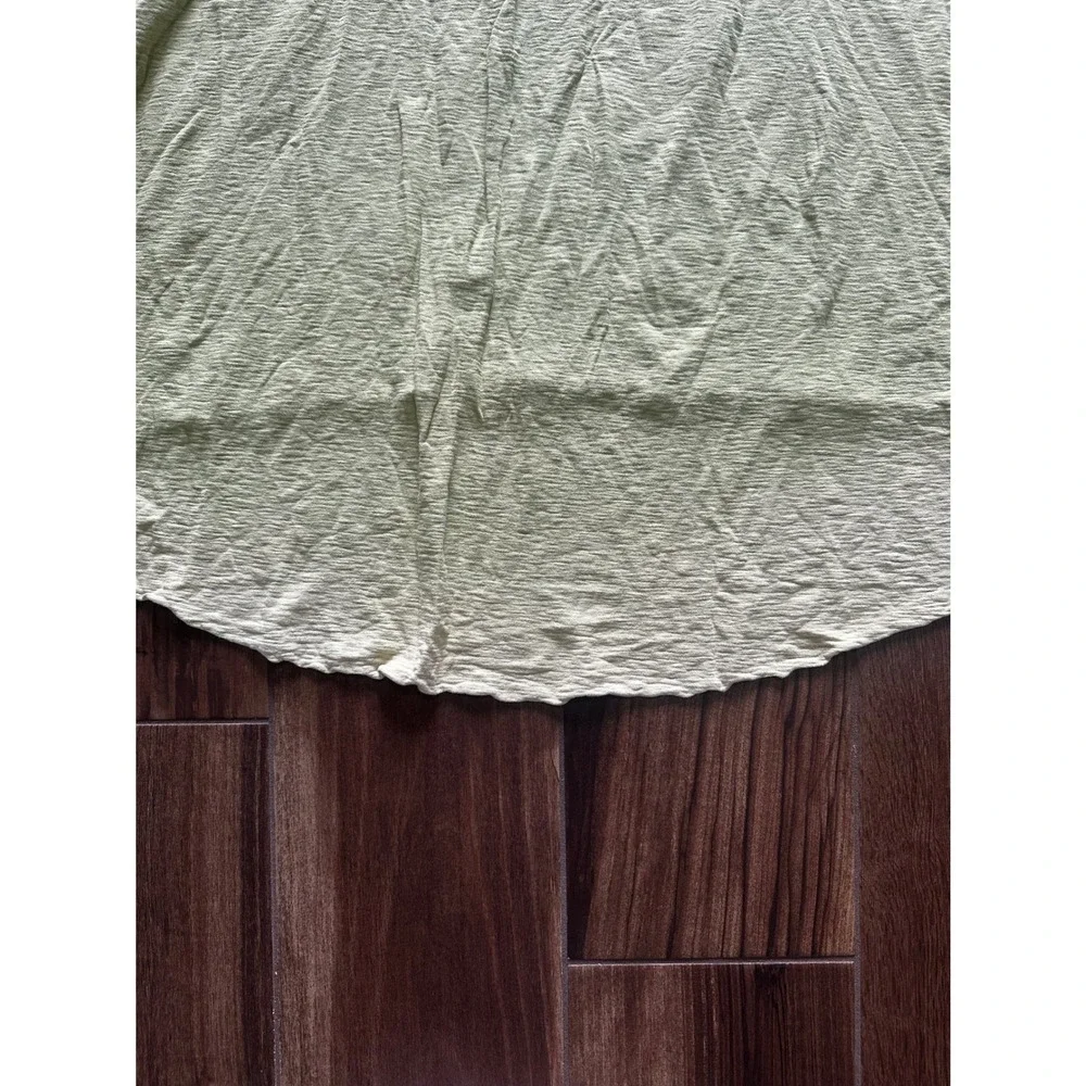 Cut Loose Sleeveless High Low Dress Sage Green Striped Yoke Slub Knit Midi‎ L XL